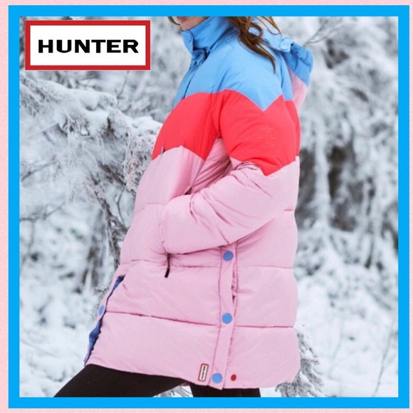 Hunter Original Puffer Jacket Vivid Blue Pink - Picture 2 of 16